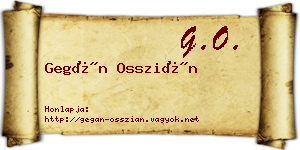 Gegán Osszián névjegykártya